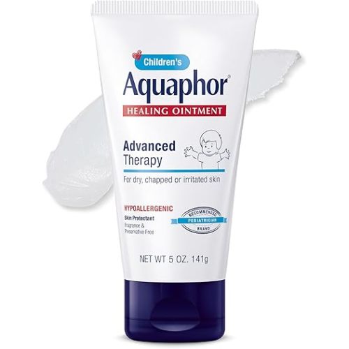 Aquaphor Children's Advanced Therapy Healing Ointment, 41% Petrolatum Skin Protectant Ointment for Minor Wound Care, Chapped or Cracked Skin and Lips, 5 Oz Tube