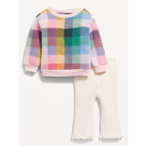 Sherpa Sweatshirt and Ribbed Leggings Set for Baby