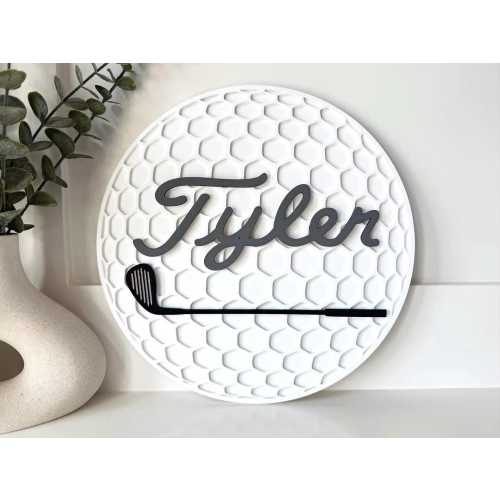 Personalized Golf Ball Name Sign for Golf Theme Room Sports Theme Bedroom Decor Golf Design Name Sign Sports Name Sign