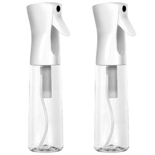 Maison Products 2 Pack 12oz Continuous Misting Sprayer Bottle Set - Ideal for hair styling, gardening, cleaning, DIY projects, and more - White