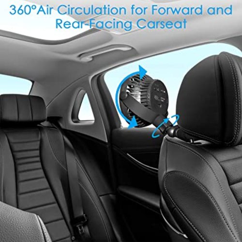 Battery Operated Stroller Fan Flexible Tripod Clip On Fan with 3 Speeds and Rotatable Handheld Personal Fan for Car Seat Crib Bike Treadmill (Black)