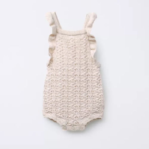 ROMANTIC KNIT ROMPER - Light beige | ZARA United States