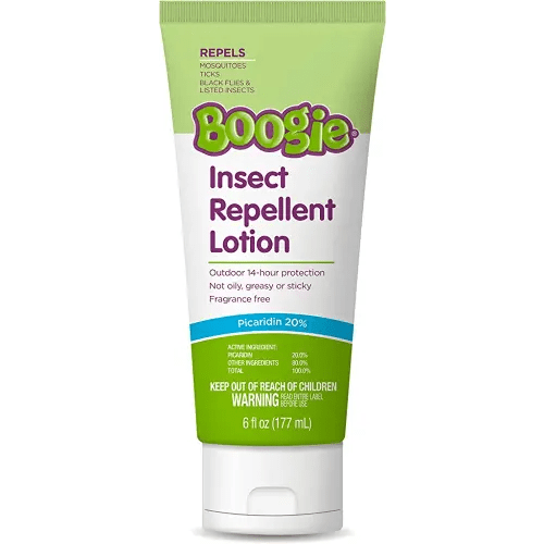 Boogie Insect Repellent Lotion, Keep Mosquitoes, Ticks and Flies Off, DEET Alternative Repellent, Up to 14-Hour Protection, Fragrance-Free, Odorless Lotion, 6 Ounce