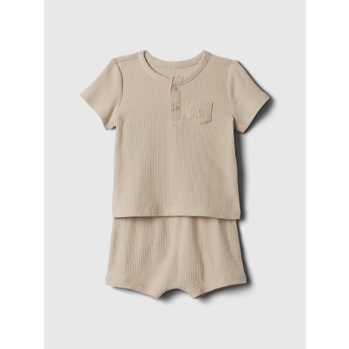Baby Rib Outfit Set in bedrock beige, size: 6-12 M
