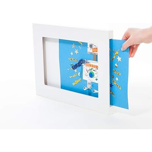 Articulate Gallery Single Children's Art Frame, 9 x 12’’, an award-winning slot sided picture frame for the instant display of 2D and 3D children’s artwork