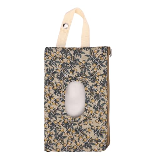 Quilted Baby Wipes Pouch, Fillable Floral Baby Wipe Holder with Lanyard Portable Mommy Bag for Stroller Travel Stroller Daily Casual (Green)