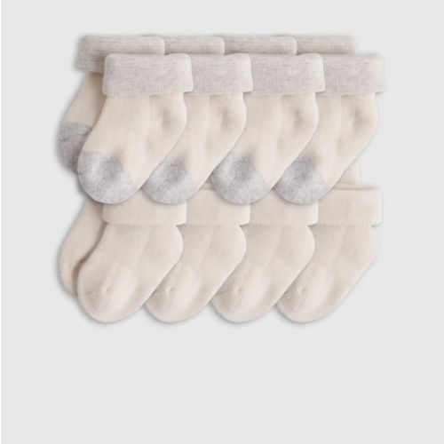 Organic Fold Over Socks 8-Pack - Baby Boy