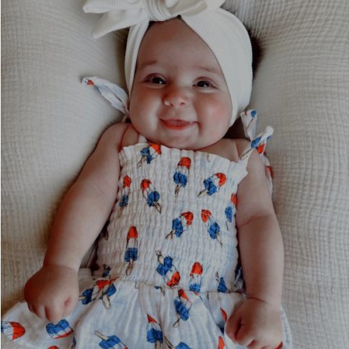 Muslin Smocked Bubble w/ Skirt, Red, White & Blue Popsicle – SpearmintLOVE
