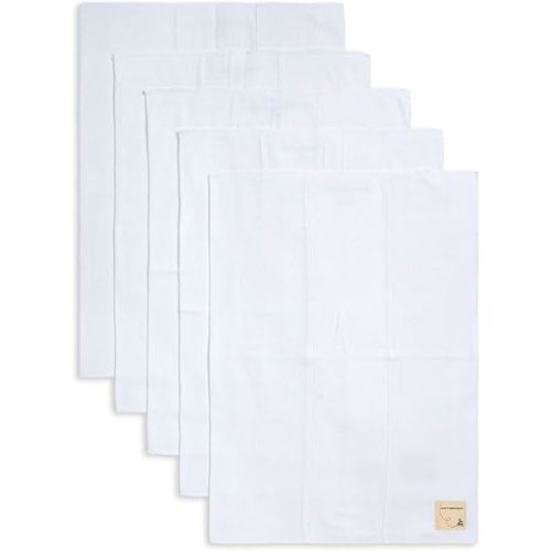 Burts Bees Baby Infant Burp Cloths, 100% Organic Cotton Extra Absorbent Soft Fabric Drool Cloths, 5-Pack Newborn Must-Have Essential Large Burping Cloths, One Size 17 x 11.75 Inches