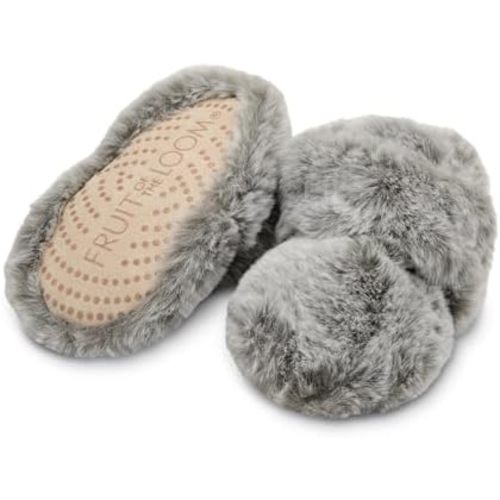 Fruit of the Loom Cozy Thermal Wrap Booties with Non-Skids for Baby Girls, Boys, Unisex
