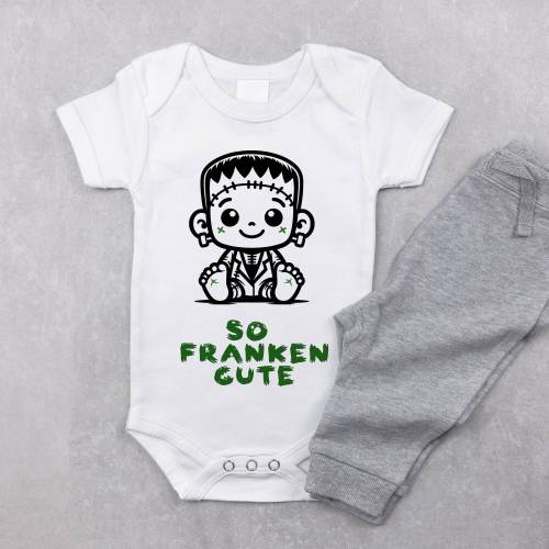 So Franken Cute - Frankenstein - Little Kids Halloween Shirt  - Baby Frankenstein - Toddler and Infant - Halloween Gift - Babys First