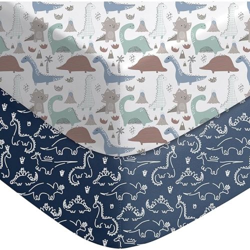 Baby Crib Sheets 2 Pack - Dinosaurs