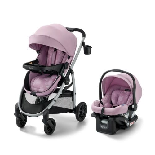 Graco Modes Pramette 3-in-1 Travel System, Toddler Stroller and Infant Car Seat, Lilac Mod, 1 Count