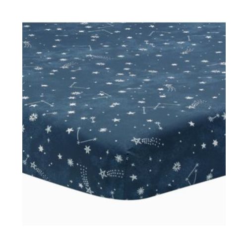 Sky Rocket Blue Stars/Galaxy/Space 100% Cotton Fitted Crib Sheet