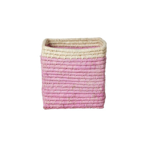 Raffia Basket in Soft Pink – Rice By Rice