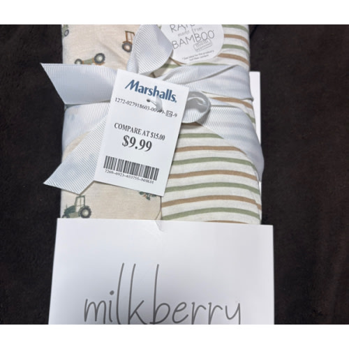 Milkberry 2 Pack Luxury Rayon Of Bamboo Muslin Swaddle Blanket For Baby Boy tractor