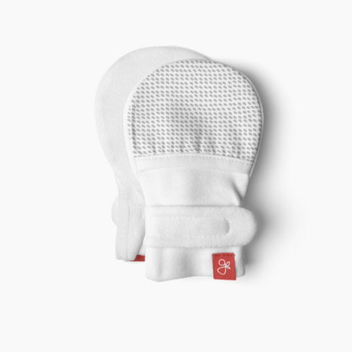 Goumi Kids Organic Stay-On Baby Mitts - Drops Gray, 0-3 Months