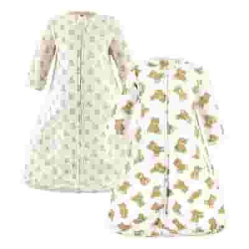 Hudson Baby Cotton Long-Sleeve Wearable Sleeping Bag, Sack, Blanket, Teddy Bear Long Sleeve, 12-18 Months