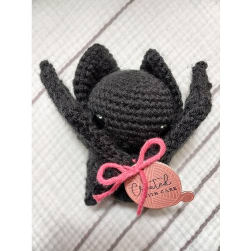 Black Baby Bat Rattle Bat-Shaped Nursery Decor, Alternative Style Infant Rattle, Handmade Baby Gift, Gothic Baby Shower Present, Holiday Gif