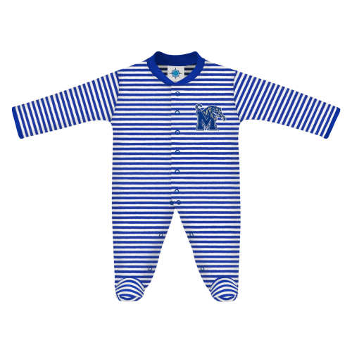 Memphis Tigers Striped Footed Romper | College Baby