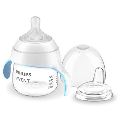 Philips AVENT Natural Trainer Sippy Cup with Natural Response Nipple and Soft Spout, 5oz, 1pk, SCF263/01 - New Version Trainer Cup - Clear