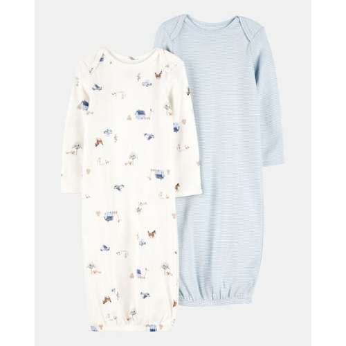 Baby 2-Pack Sleeper Gowns - Blue/White | Carter's