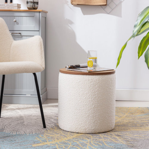 Darasimi 16'' Wide Boucle Upholstered Storage Ottoman
