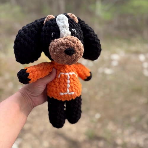 Crochet Smokey Dog Plushie | Puppy Stuffed Animal