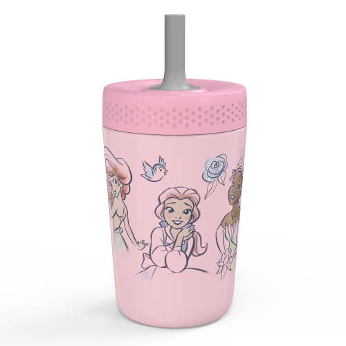 Zak Designs 12oz Kids Stainless Steel Double Wall Insulated Tumbler, Disney Princess