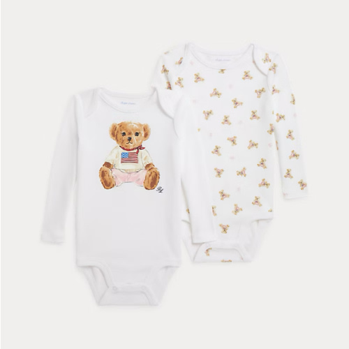 Polo Bear Cotton Bodysuit 2-Pack