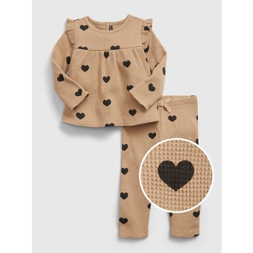 Baby 100% Organic Cotton Outfit Set in brannan brown, size: 6-12 M