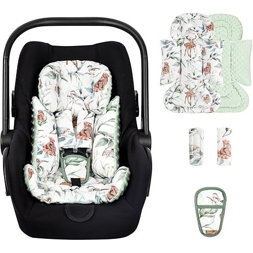 TANOFAR Car Seat Head Support Baby - Infant Car Seat Insert for Newborn Girls Boys - Soft Carseat Head Support for Infant - Newborn Carseat Insert for Car Seats, Strollers, Swings, Bouncer (Animal)