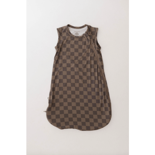 Bamboo Sleep Sack | Faded Brown Checkerboard