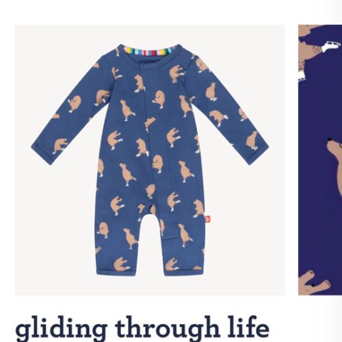 gliding through life organic cotton magnetic fuss free coverall – Magnetic Me
