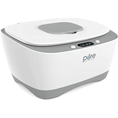 PureBaby™ Wipe Warmer with Digital Display - Easy-Feed Dispenser with 3 Heat Settings, LCD Display, 80 Wipe Capacity, Naturally Steam Heated for Comfort and Safety for Baby