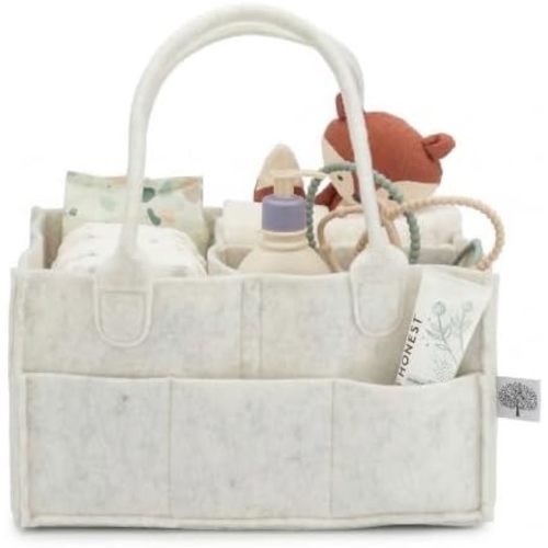 Parker Baby Co. Felt Diaper Caddy Organizer - Regular, White