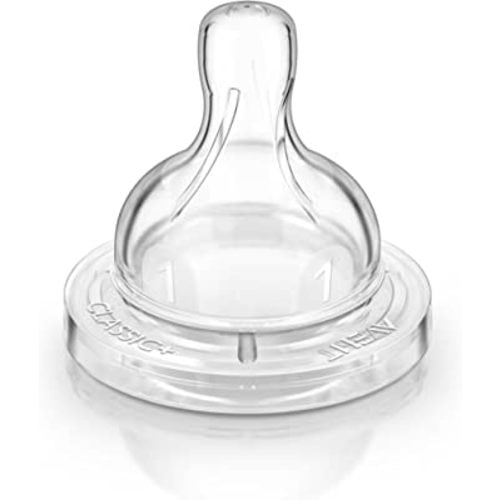 Philips AVENT Anti-Colic Nipple, Clear, Newborn size nipple (Pack of 2) (SCF421/27)