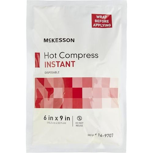 McKesson Hot Compress Instant Hot Pack [24 Pack] Disposable, Heat Packs for Pain Relief, 6 in x 9 in