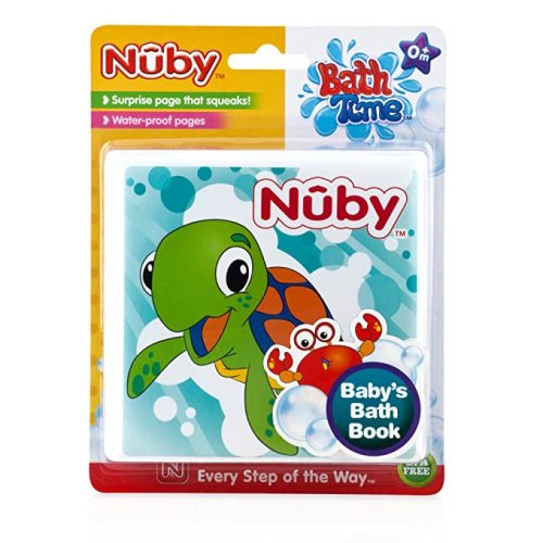Nuby Bath Fun Time Book with Water-Proof Pages and Surprise Squeaker, Early Education, 0 M+ - Bath Book