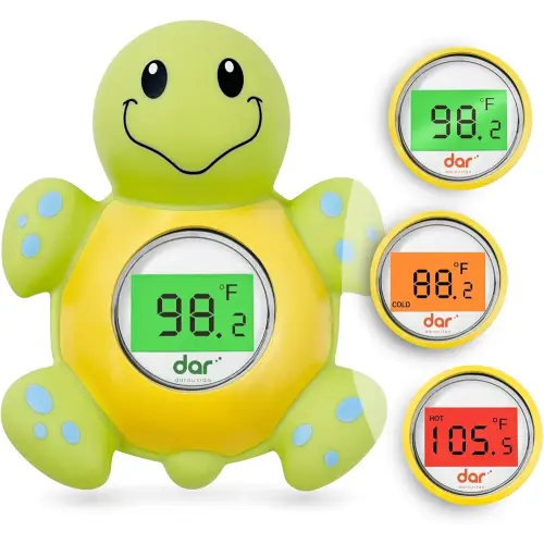 Baby Bath Thermometer, Digital Water Temperature Thermometers with 3 Color Backlit and Temperature Warning, Safety Bath Tube Thermometers Floating Toy for Infant, Toddler