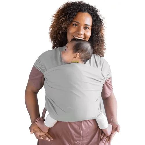 Boba Baby Wrap Carrier Newborn to Toddler - Stretchy Baby Wraps Carrier Hands-Free Baby Carrier Wrap, Carrier Sling, Baby Carrier Newborn to Toddler 7-35lbs (Serenity Light Grey)