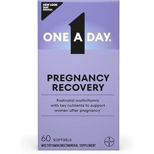 ONE A DAY Postnatal Complete Multivitamin for Post-Pregnancy with Folic Acid and Omega-3 DHA, 60 Count (Packaging May Vary)