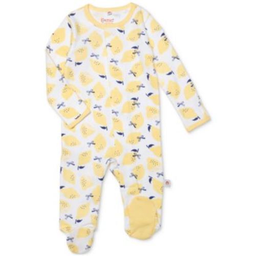 Baby Girls Magnetic Printed Cotton Footed Coverall