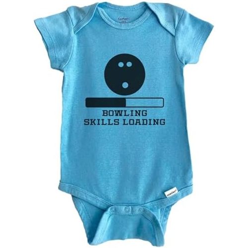 Bowling Skills Loading Funny Bowler Humor Baby Bodysuit (100% Cotton)