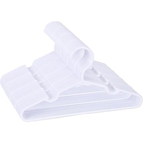 Baby Hangers for Closet - 11.4 Inch 60 Pack Plastic Kids Hangers - Children Hangers & Infant Hangers & Toddler Hangers for Clothes (White)