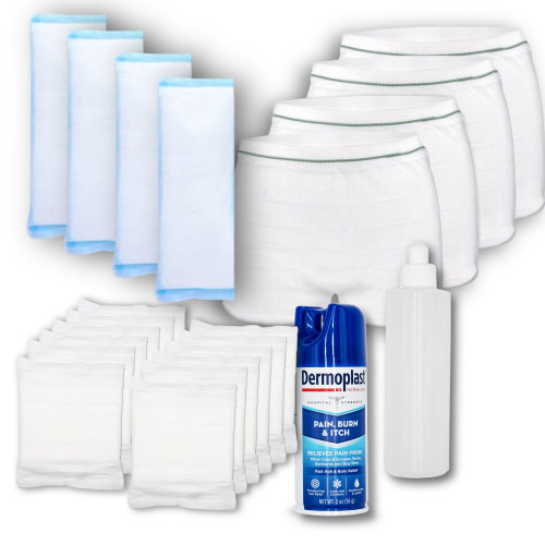 Gladness! Postpartum Care Kit | After Birth Essentials for New Moms | Ice Pack Padsicles, Pain Relief Spray, Heavy Absorbency Pads, Peri Bottle, Disposable Postpartum Briefs