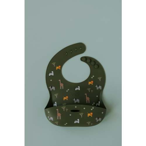 Printed Silicone Bib Safari