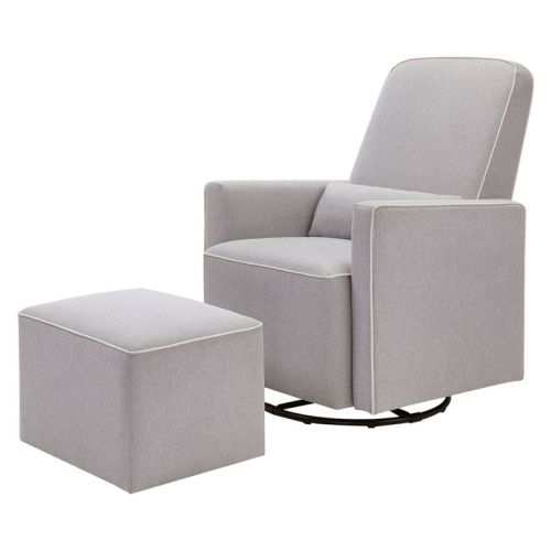 Davinci Olive Glider And Ottoman - Gray/cream