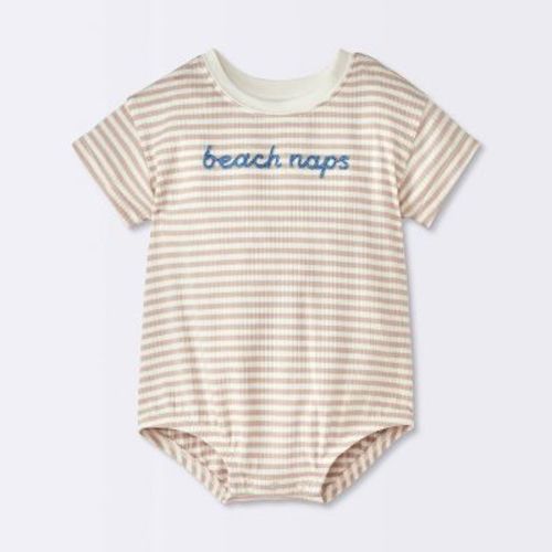 Baby Boys' Beach Naps Romper - Cloud Island™ Tan 0-3m