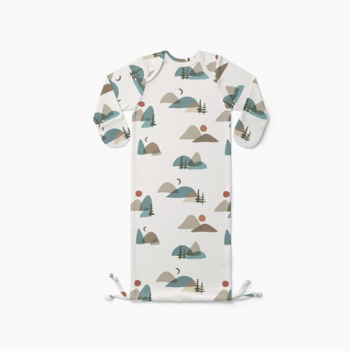 Goumi Kids x Babylist Printed Drawstring Baby Gown - Sunset Peak, 0-3 M